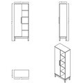 Corp biblioteca, Hanah Home, Etto, 71x179.3x36 cm, PAL MELAMINAT, Lemn / Stejar alb