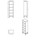Corp biblioteca, Hanah Home, Etto, 48x179.3x36 cm, PAL MELAMINAT, Lemn / Stejar alb
