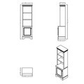 Corp biblioteca, Hanah Home, Monte, 49x164x27.3 cm, PAL MELAMINAT, Crem / Stejar