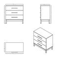 Dulap, Hanah Home, Etto, 90x91.75x48 cm, PAL MELAMINAT, Lemn / Stejar alb