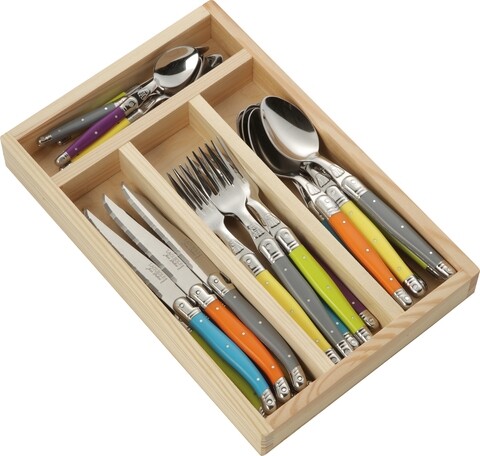 Set tacamuri 24 piese Trendy mix Laguiole, Jean Dubost, inox, multicolor