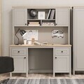 Birou, Hanah Home, Sento, 150x77.3x65 cm, PAL MELAMINAT, Gri / Stejar