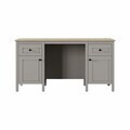 Birou, Hanah Home, Sento, 150x77.3x65 cm, PAL MELAMINAT, Gri / Stejar