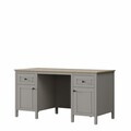 Birou, Hanah Home, Sento, 150x77.3x65 cm, PAL MELAMINAT, Gri / Stejar