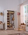 Dulap pentru haine, Hanah Home, Monte, 104.5x196x54.3 cm, PAL MELAMINAT, Crem / Stejar