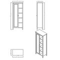 Corp biblioteca, Hanah Home, Sento, 71x179.5x39.5 cm, PAL MELAMINAT, Gri / Stejar