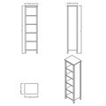 Corp biblioteca, Hanah Home, Sento, 50x179.5x39.5 cm, PAL MELAMINAT, Gri / Stejar