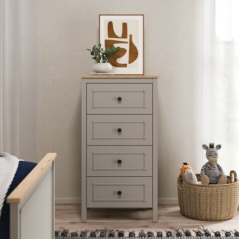 Dulap, Hanah Home, Sento, 60x110.3x48 cm, PAL MELAMINAT, Gri / Stejar