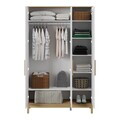 Dulap pentru haine, Hanah Home, Etto, 136x219.8x52.3 cm, PAL MELAMINAT, Lemn / Stejar alb
