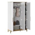 Dulap pentru haine, Hanah Home, Etto, 136x219.8x52.3 cm, PAL MELAMINAT, Lemn / Stejar alb