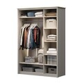 Dulap pentru haine, Hanah Home, Sento, 145.8x208.5x52.7 cm, PAL MELAMINAT, Gri / Stejar