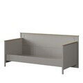 Pat de zi, Hanah Home, Sento, 218.6x100x100.6 cm, PAL MELAMINAT, Gri / Stejar
