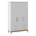 Dulap pentru haine, Hanah Home, Etto, 136x219.8x52.3 cm, PAL MELAMINAT, Lemn / Stejar alb