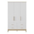 Dulap pentru haine, Hanah Home, Etto, 136x219.8x52.3 cm, PAL MELAMINAT, Lemn / Stejar alb