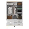 Dulap pentru haine, Hanah Home, Etto, 136x219.8x52.3 cm, PAL MELAMINAT, Lemn / Stejar alb