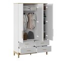Dulap pentru haine, Hanah Home, Etto, 136x219.8x52.3 cm, PAL MELAMINAT, Lemn / Stejar alb