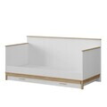 Pat de zi extensibil, Hanah Home, Etto, 208.9x100.5x96.3 cm, PAL MELAMINAT, Lemn / Stejar alb
