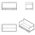 Pat de zi extensibil, Hanah Home, Etto, 208.9x100.5x96.3 cm, PAL MELAMINAT, Lemn / Stejar alb