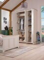 Dulap pentru haine, Hanah Home, Monte, 139.6x220x54.3 cm, PAL MELAMINAT, Crem / Stejar