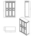 Dulap pentru haine, Hanah Home, Monte, 139.6x220x54.3 cm, PAL MELAMINAT, Crem / Stejar