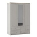Dulap pentru haine, Hanah Home, Sento, 145.8x208.5x52.7 cm, PAL MELAMINAT, Gri / Stejar