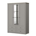 Dulap pentru haine, Hanah Home, Sento, 145.8x208.5x52.7 cm, PAL MELAMINAT, Gri / Stejar
