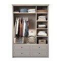 Dulap pentru haine, Hanah Home, Sento, 145.8x208.5x52.7 cm, PAL MELAMINAT, Gri / Stejar