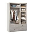 Dulap pentru haine, Hanah Home, Sento, 145.8x208.5x52.7 cm, PAL MELAMINAT, Gri / Stejar