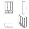 Dulap pentru haine, Hanah Home, Sento, 145.8x208.5x52.7 cm, PAL MELAMINAT, Gri / Stejar