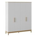 Dulap pentru haine, Hanah Home, Etto, 181.1x219.85x52.3 cm, PAL MELAMINAT, Lemn / Stejar alb