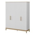 Dulap pentru haine, Hanah Home, Etto, 181.1x219.85x52.3 cm, PAL MELAMINAT, Lemn / Stejar alb