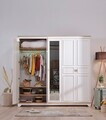 Dulap pentru haine, Hanah Home, Monte, 229.7x220x54.3 cm, PAL MELAMINAT, Crem / Stejar