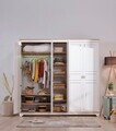 Dulap pentru haine, Hanah Home, Monte, 229.7x220x54.3 cm, PAL MELAMINAT, Crem / Stejar