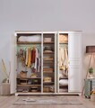 Dulap pentru haine, Hanah Home, Monte, 229.7x220x54.3 cm, PAL MELAMINAT, Crem / Stejar