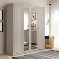 Dulap pentru haine, Hanah Home, Sento, 190.9x208.5x52.7 cm, PAL MELAMINAT, Gri / Stejar