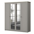 Dulap pentru haine, Hanah Home, Sento, 190.9x208.5x52.7 cm, PAL MELAMINAT, Gri / Stejar