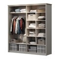 Dulap pentru haine, Hanah Home, Sento, 190.9x208.5x52.7 cm, PAL MELAMINAT, Gri / Stejar