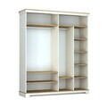 Dulap pentru haine, Hanah Home, Monte, 184.6x220x54.3 cm, PAL MELAMINAT, Crem / Stejar