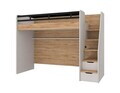Pat supraetajat, Hanah Home, New Options, 256.4x190.9x100.8 cm, PAL MELAMINAT, Crem / Stejar