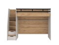 Pat supraetajat, Hanah Home, New Options, 256.4x190.9x100.8 cm, PAL MELAMINAT, Crem / Stejar