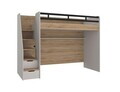 Pat supraetajat, Hanah Home, New Options, 256.4x190.9x100.8 cm, PAL MELAMINAT, Crem / Stejar