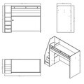 Pat supraetajat, Hanah Home, New Options, 256.4x190.9x100.8 cm, PAL MELAMINAT, Crem / Stejar