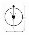 Ceas de perete, Mclock-00102, Metal, Lățime: 58 cm Înălțime: 80 cm Adâncime: 7 cm, Negru