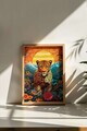 Tablou decorativ, Mscartmdl7, Lemn masiv, MDF, Multicolor