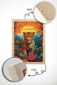 Tablou decorativ, Mscartmdl7, Lemn masiv, MDF, Multicolor