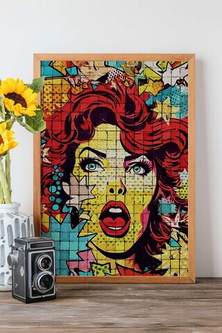 Tablou decorativ, Popmosaıc20, Lemn masiv, MDF, Multicolor