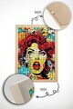 Tablou decorativ, Popmosaıc20, Lemn masiv, MDF, Multicolor