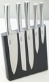 Set 5 cutite + suport Jean Dubost, inox, negru