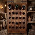 Raft pentru sticle de vin, Hanah Home, Raf340, 49x70x9 cm, Lemn masiv, Lemn