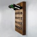 Raft pentru sticle de vin, Hanah Home, Raf340, 49x70x9 cm, Lemn masiv, Lemn